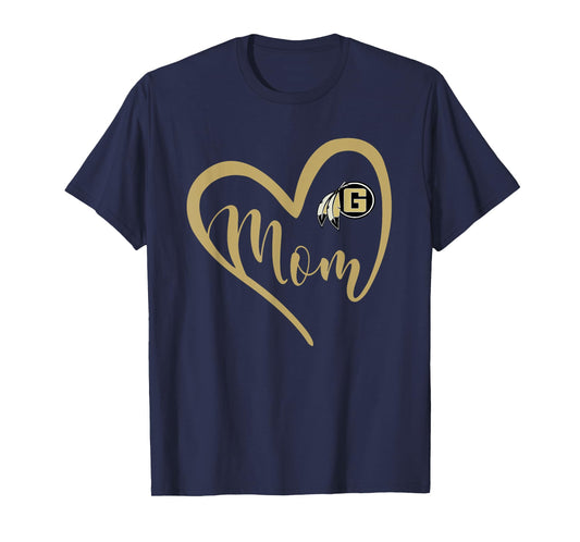 Gaffney Indians Logo Heart Mom HS T-Shirt