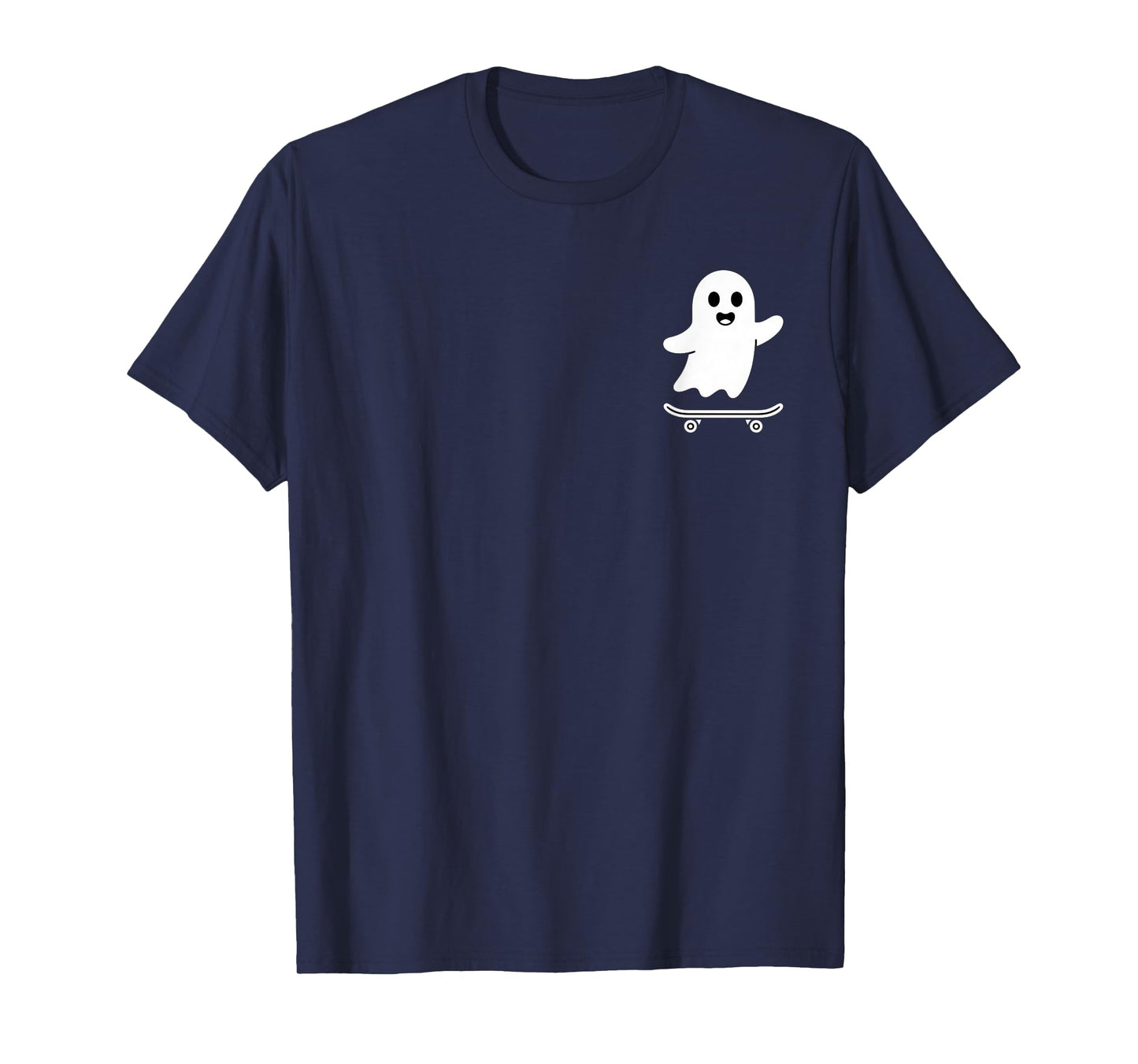 Funny Ghost On Skateboard Retro Halloween Costume Kids Boys T-Shirt