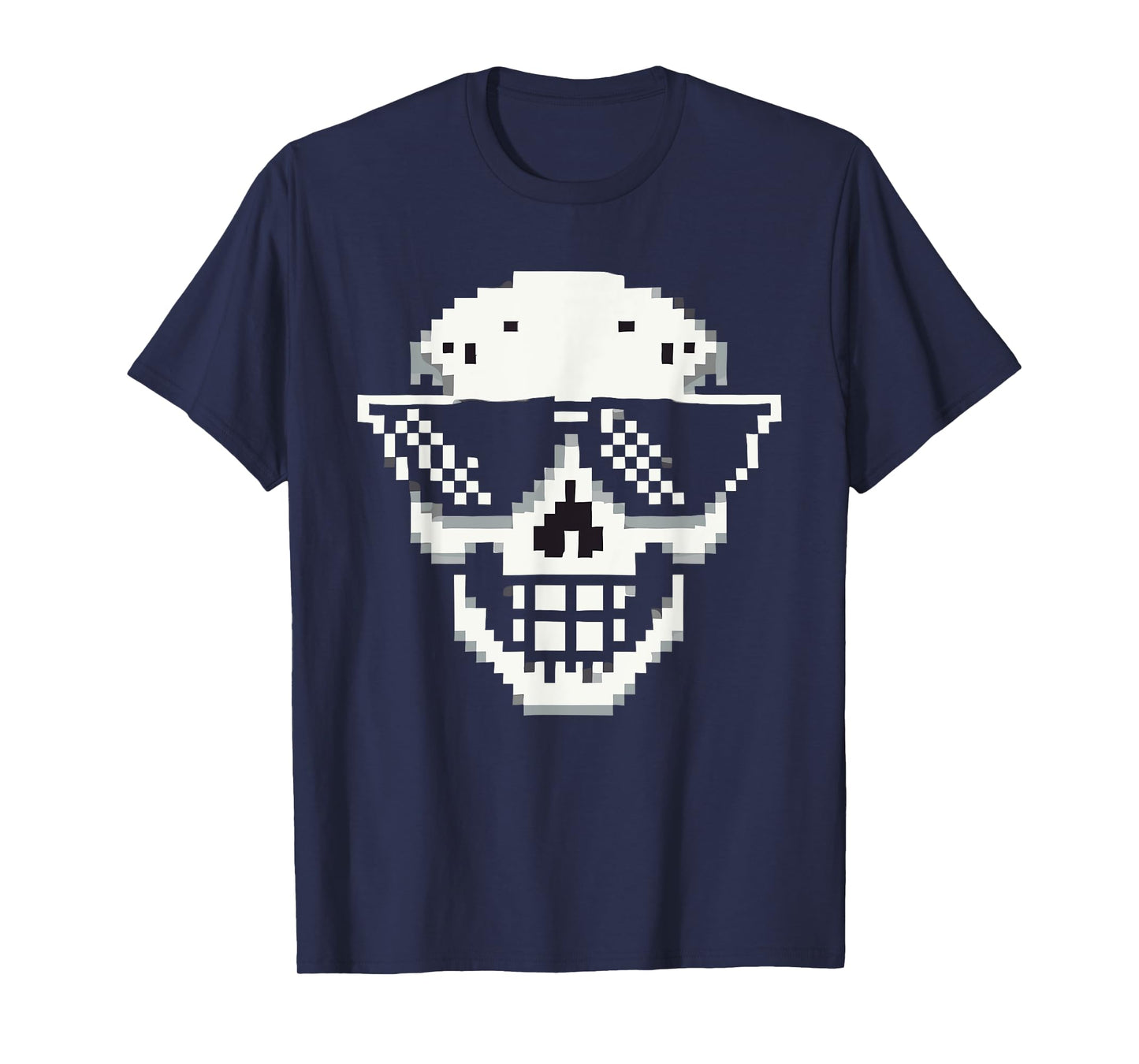 Pixel Cool Skull With Sunglasses Style T-Shirt