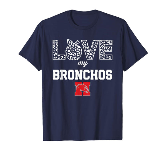 Holly Bronchos Logo Love My Team HS T-Shirt