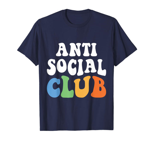 Vintage Men Women Boys Girls Funny Retro Anti Social Club T-Shirt