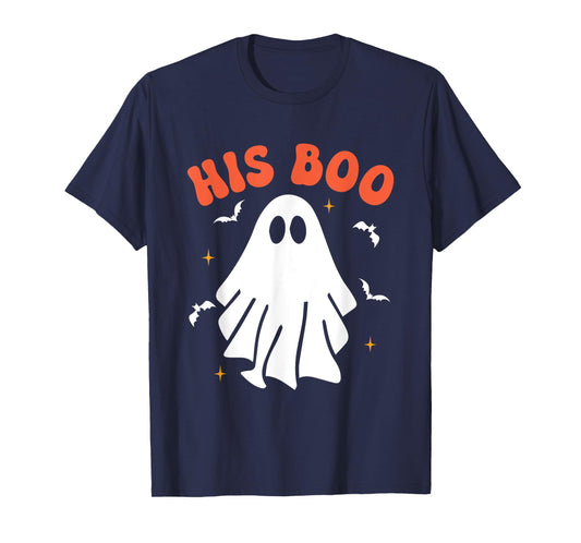 Her Boo & His Boo Funny Matching Halloween Pajama Couples T-Shirt