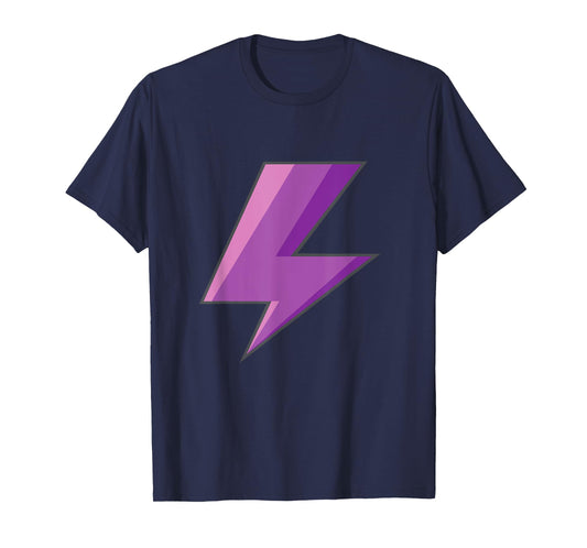 Lightning Bolt Purple Graphic Tee Easy Halloween Costume T-Shirt