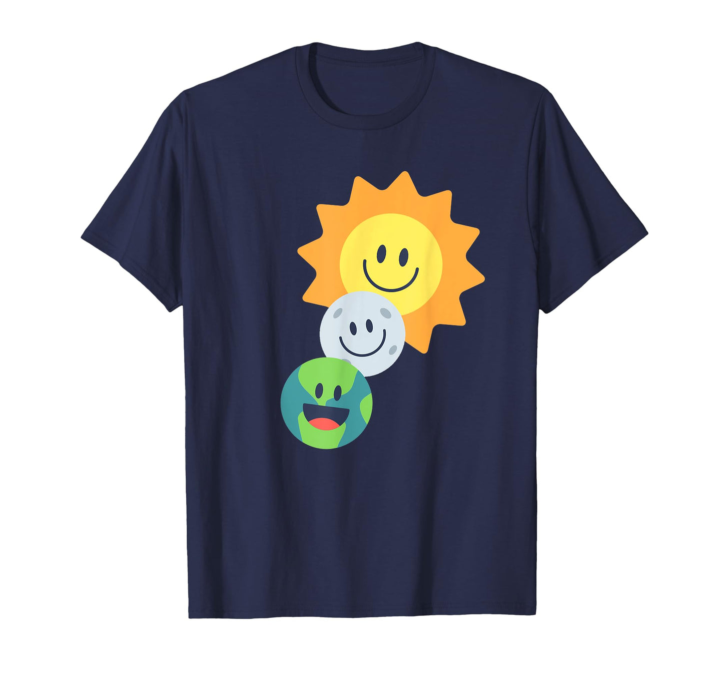 Super Cute Earth Moon Sun Solar Eclipse 2024 Funny T-Shirt