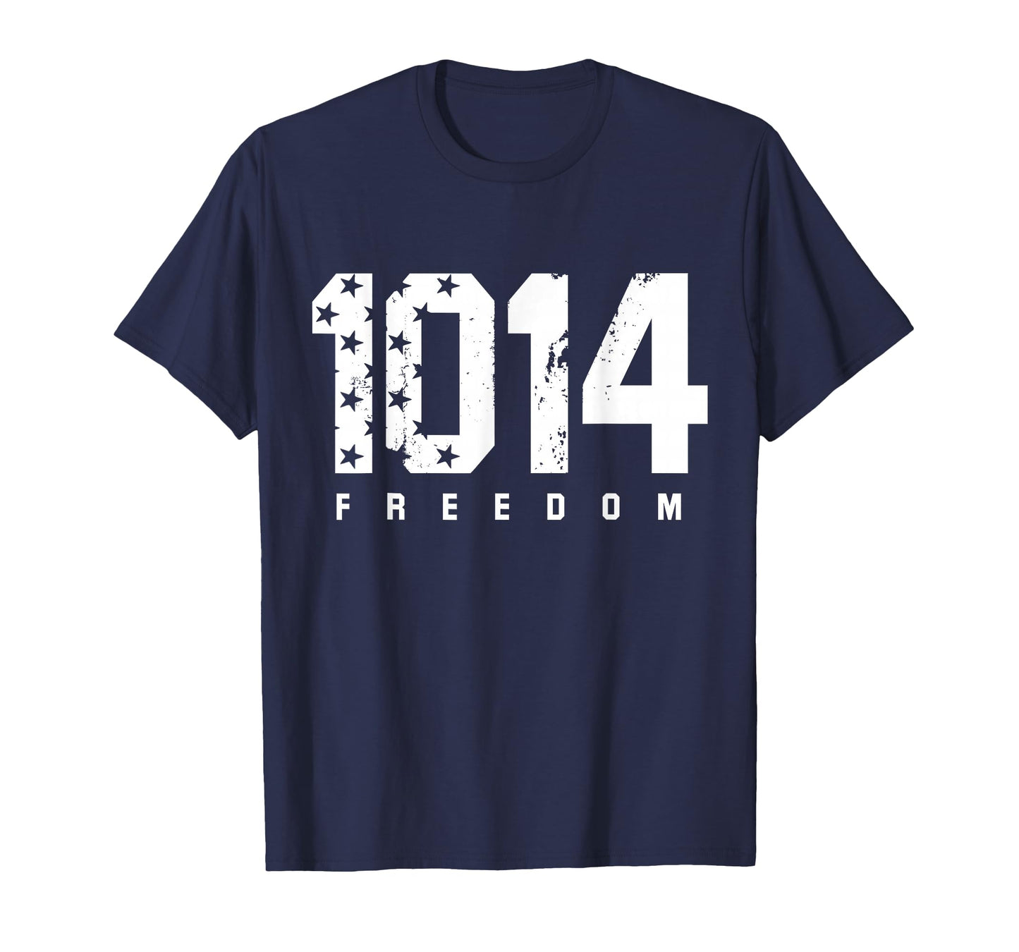 Freedom 1014 Distressed American Flag Stars Patriotic USA T-Shirt