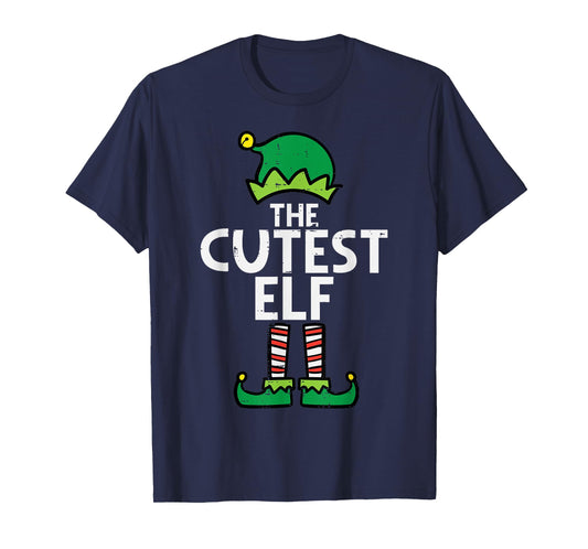 Christmas The Cutest Elf Xmas Family Matching Boys Girls Kid T-Shirt