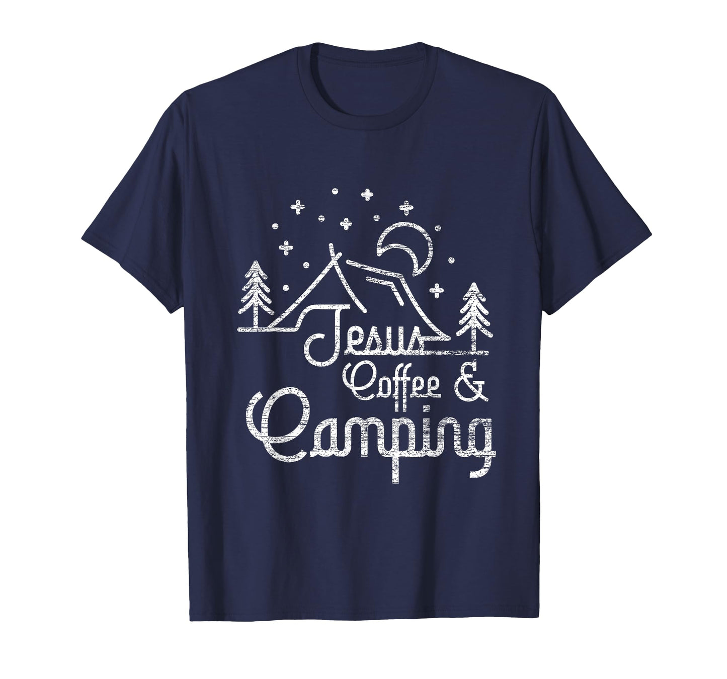 Camping Coffee Camper Camp Lover Christian Jesus T-Shirt