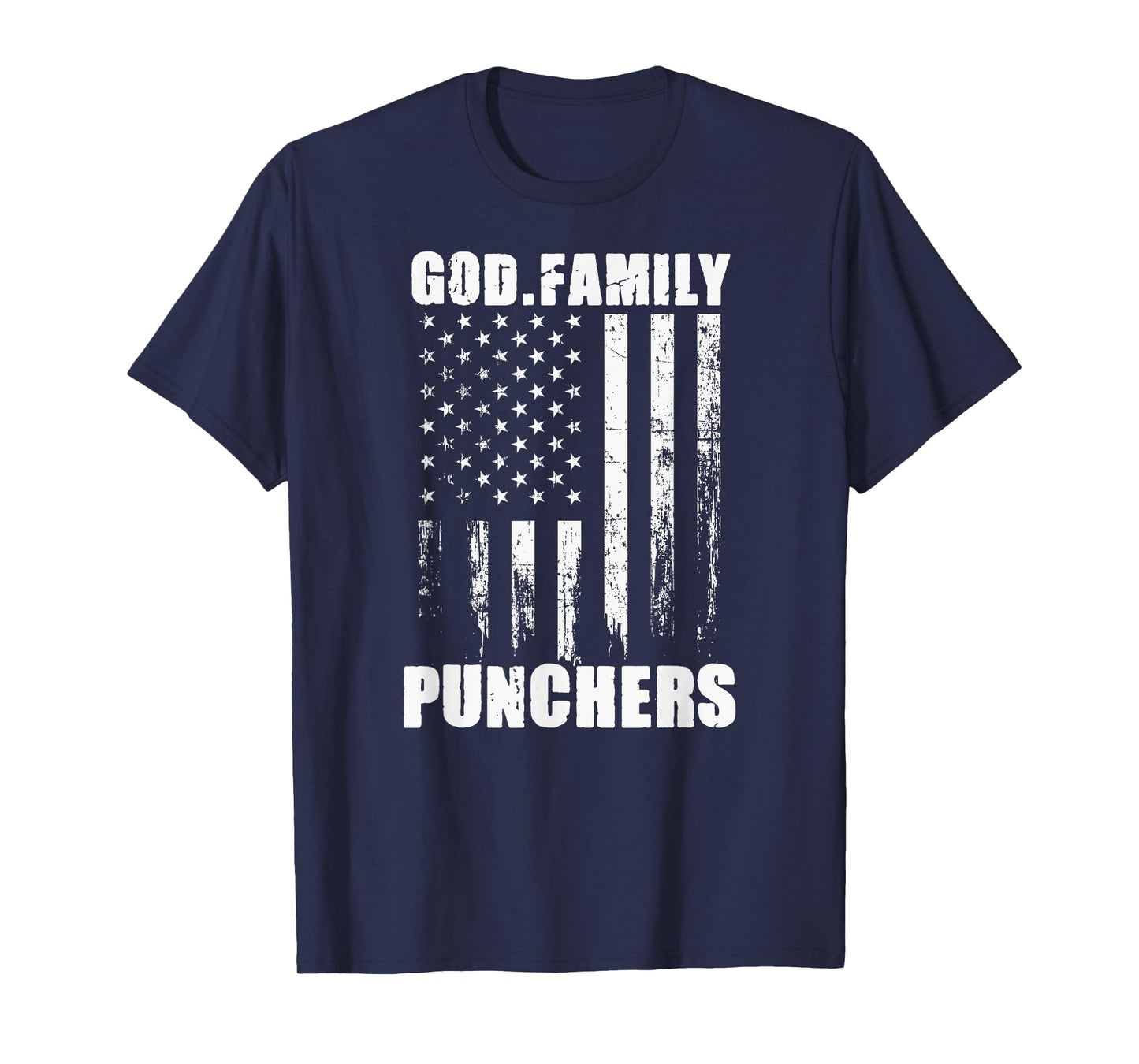 Mason Punchers God. Family. Vintage USA Flag T-Shirt