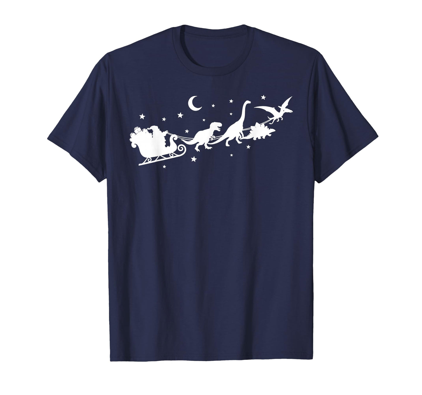 Funny Dinosaur Santa Sleigh Xmas Pajamas for Family T-Shirt
