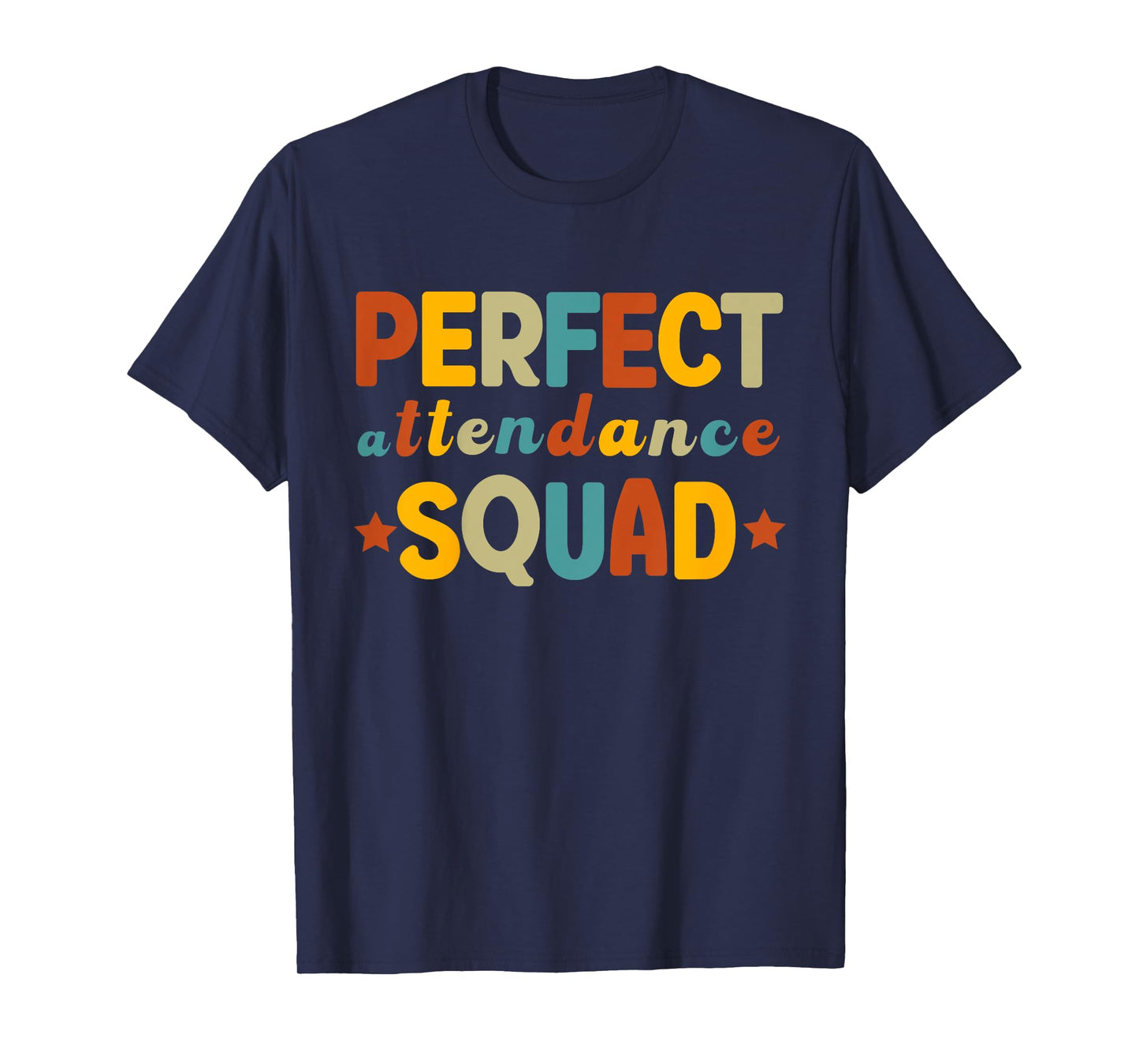 Kids Retro Perfect Attendance Squad 70s Boys Girls School Year T-Shirt