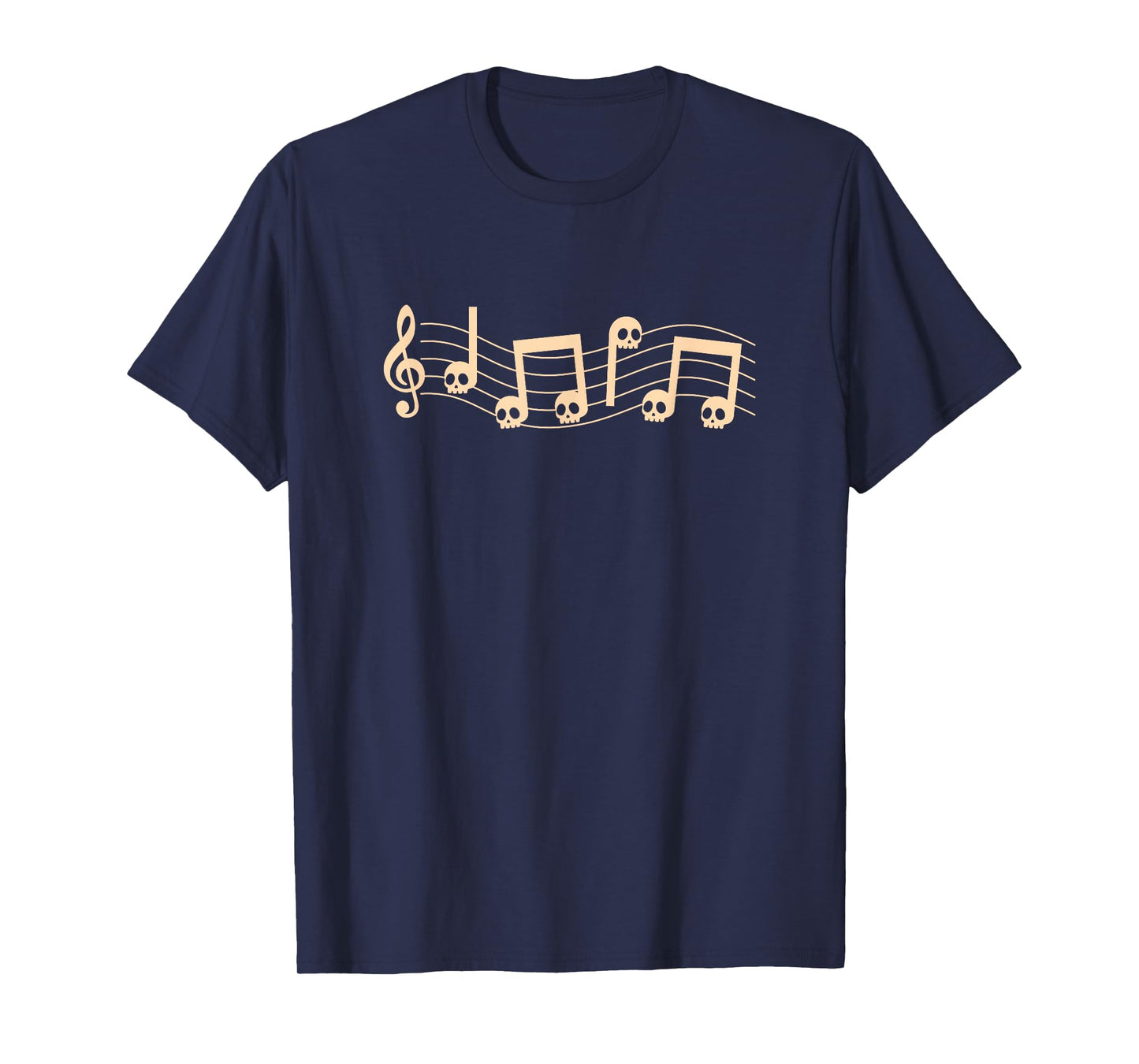 Skull Music Notes Halloween Musician T-Shirt