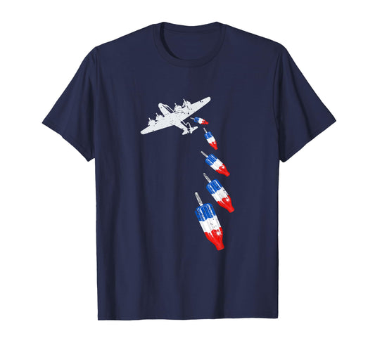 Vintage Bomb Pops Ice Cream American Flag Remembrance Day T-Shirt for Women Men
