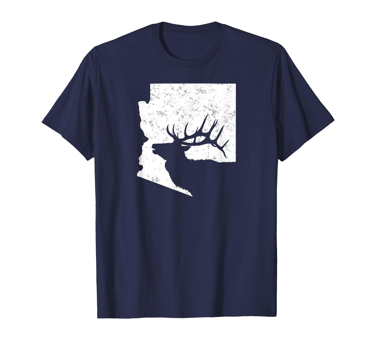 Arizona Elk Hunting Shirt - Bull Elk AZ State Shape T-Shirt