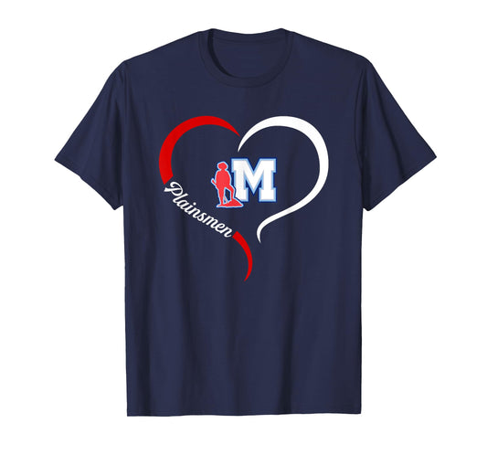 Monterey Plainsmen Logo Half Heart Slogan HS T-Shirt