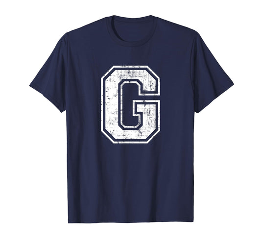 Letter G Uppercase Alphabet Initial School College Varsity T-Shirt