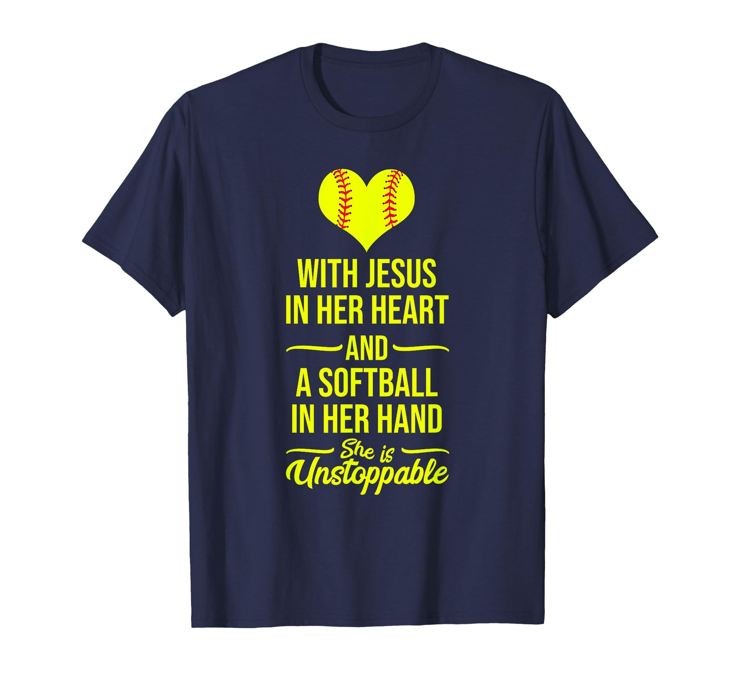 Softball With Jesus In Her Heart Softball Pitcher T-Shirt