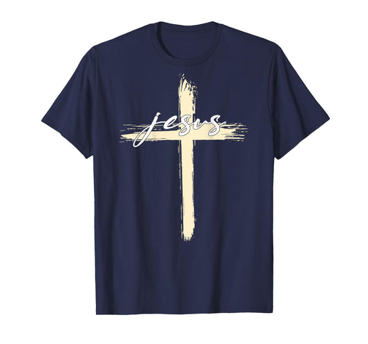 Faith in God motivation Apparel Jesus Cross (on back) T-Shirt