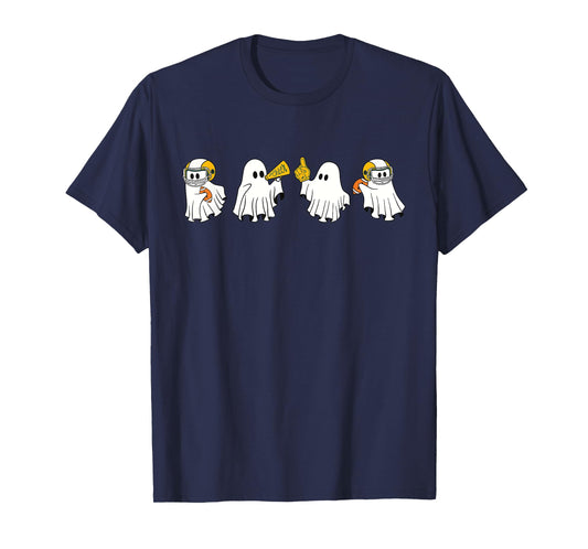 Football Ghost Sport Cheer Leader Spooky Season Halloween T-Shirt