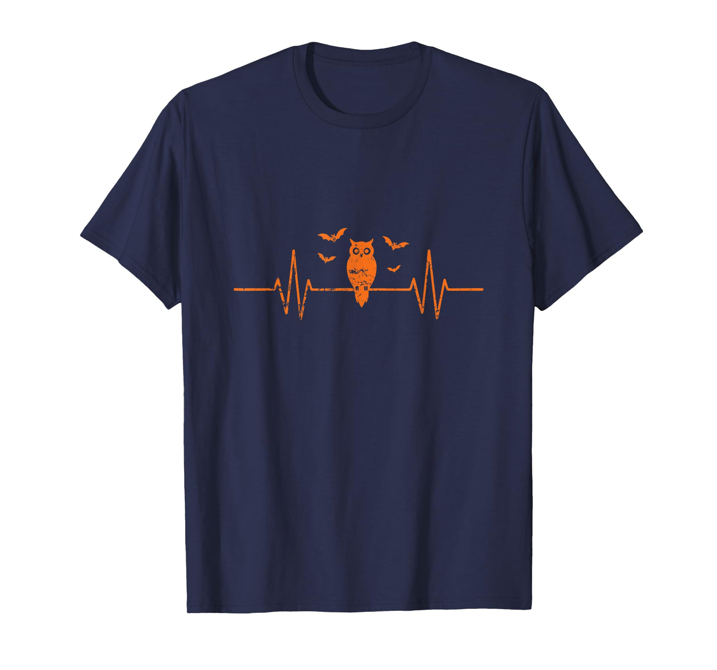 Owl Heartbeat EKG Line Halloween T-Shirt
