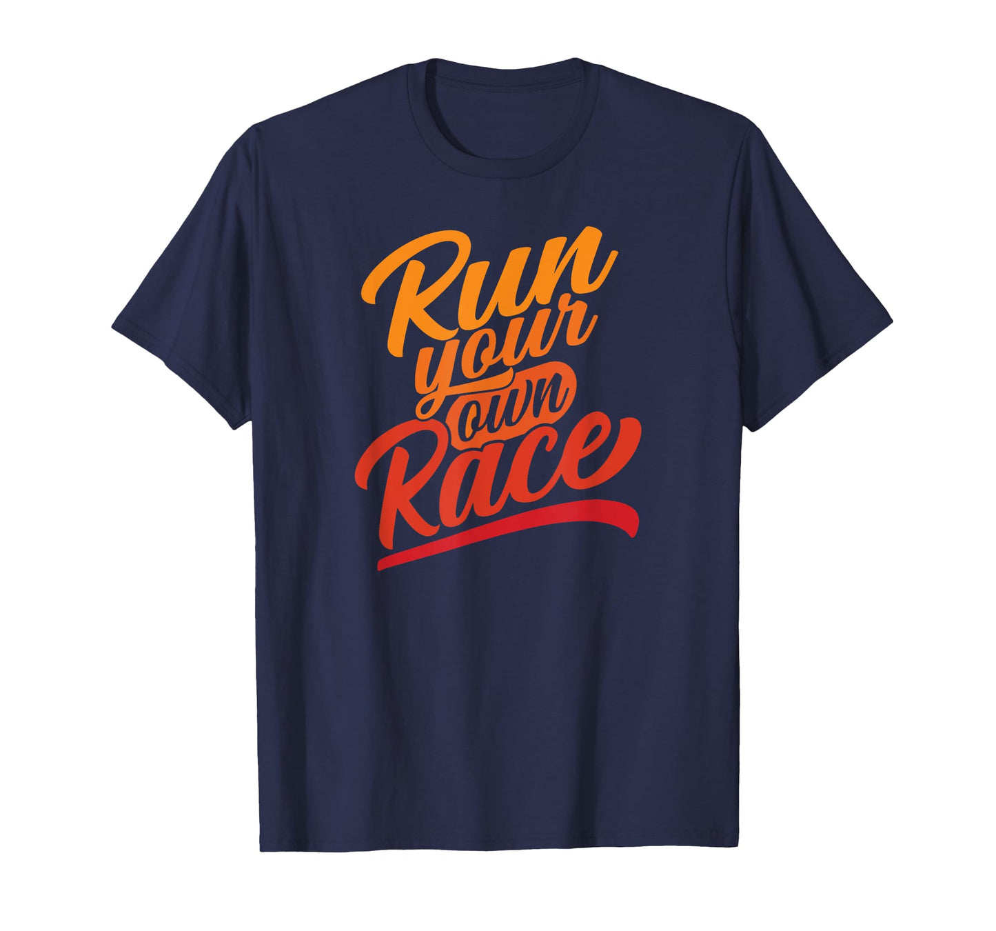 Trails of a Distance Runner Unisex-Adults Classic Fit Cotton Polyester Run your own Race Graphic T-Shirt Black Small