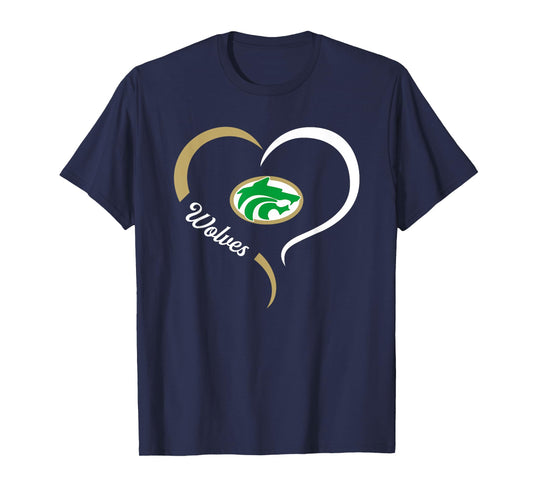 Buford Wolves Logo Half Heart Slogan HS T-Shirt