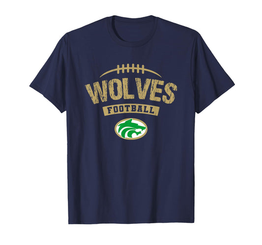 Buford Wolves Logo Football Distressed HS T-Shirt