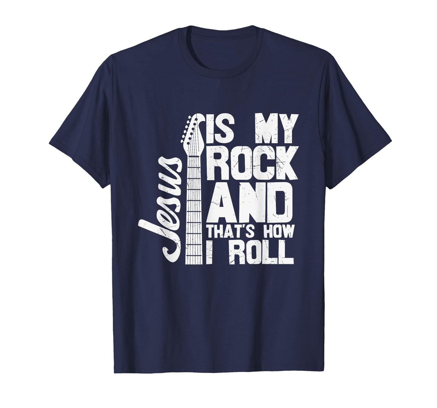 Religious Jesus is my Rock Christian Guitar Church T-Shirt