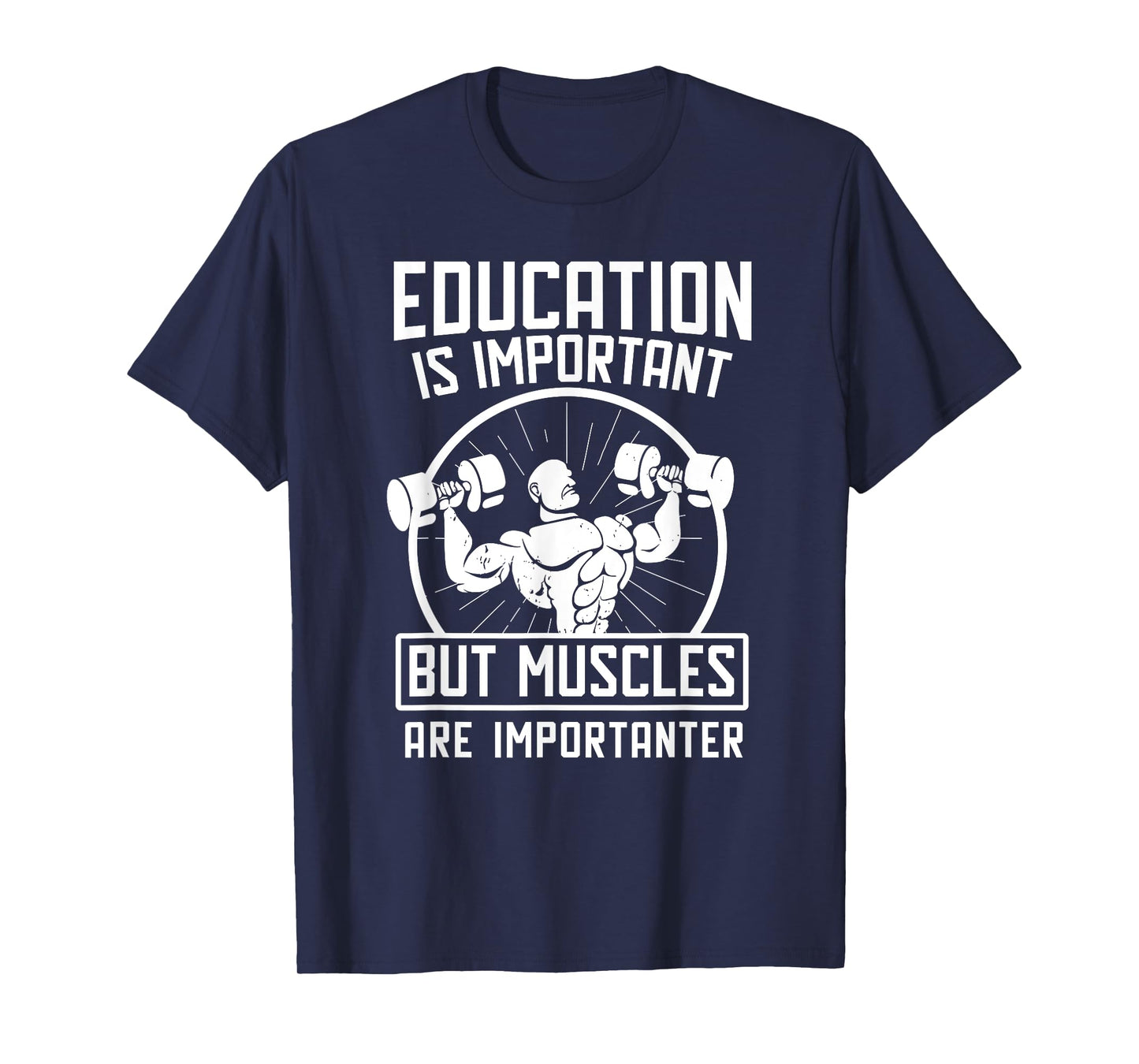 Muscles Is Importanter Funny Body Builder T-Shirt T-Shirt