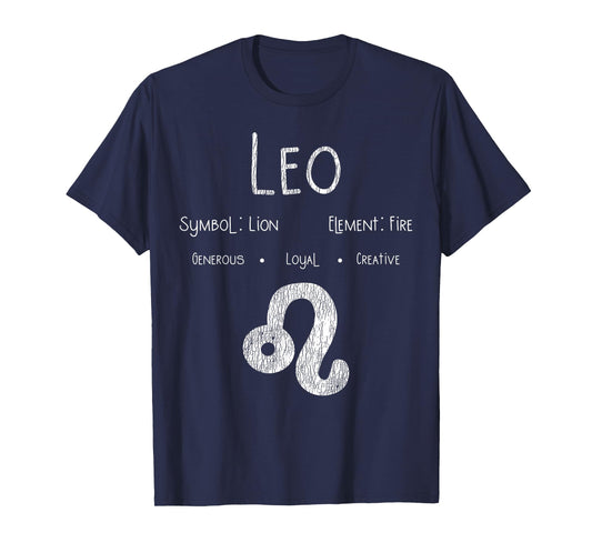 Vintage Leo Birthday Horoscope Zodiac Sign Astrology Bday T-Shirt