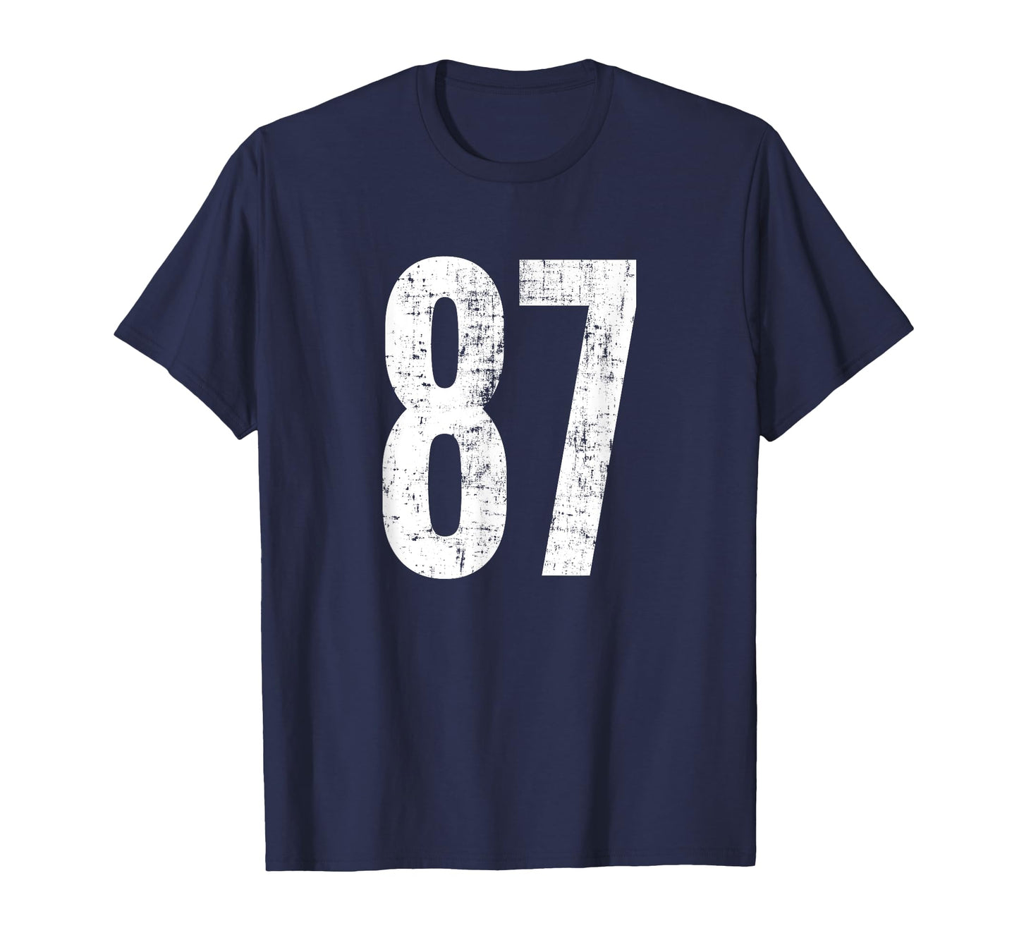 Number 87 Eighty-Seven Distressed Vintage Sport Team Players T-Shirt