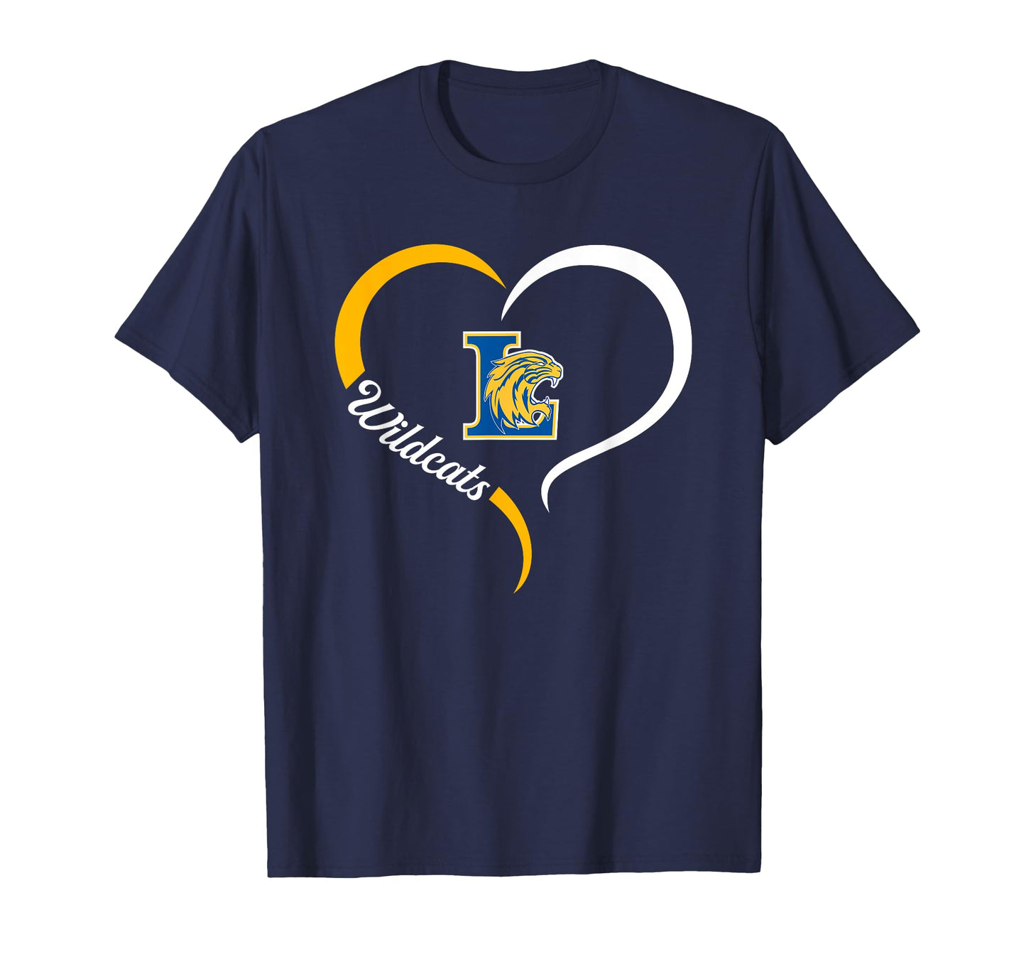 Lexington Wildcats Logo Half Heart Slogan HS T-Shirt