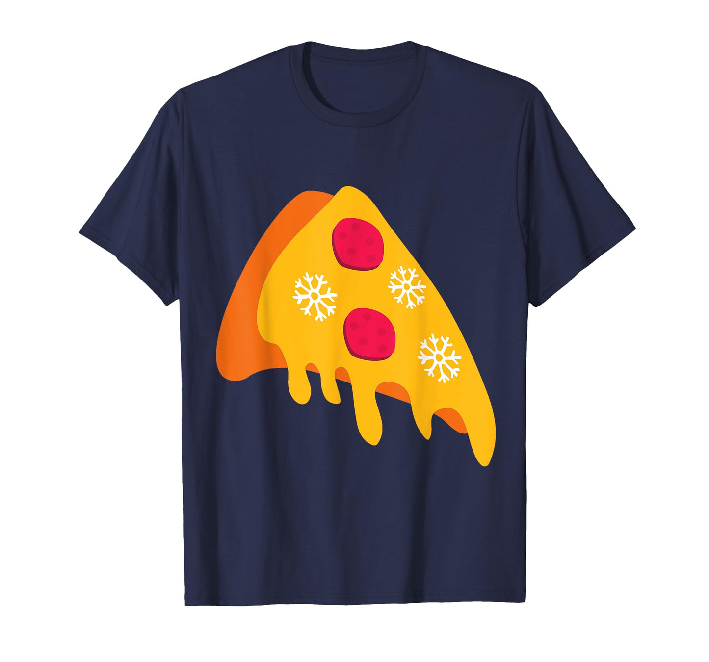 Ugly Christmas Pepperoni Pizza Snowflake Winter Italian Food T-Shirt
