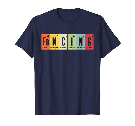 Funny Fencing Periodic Elements Vintage Fencing Science T-Shirt