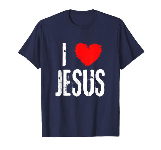 Vintage Grunge I Love JESUS typography, Christian T-Shirt