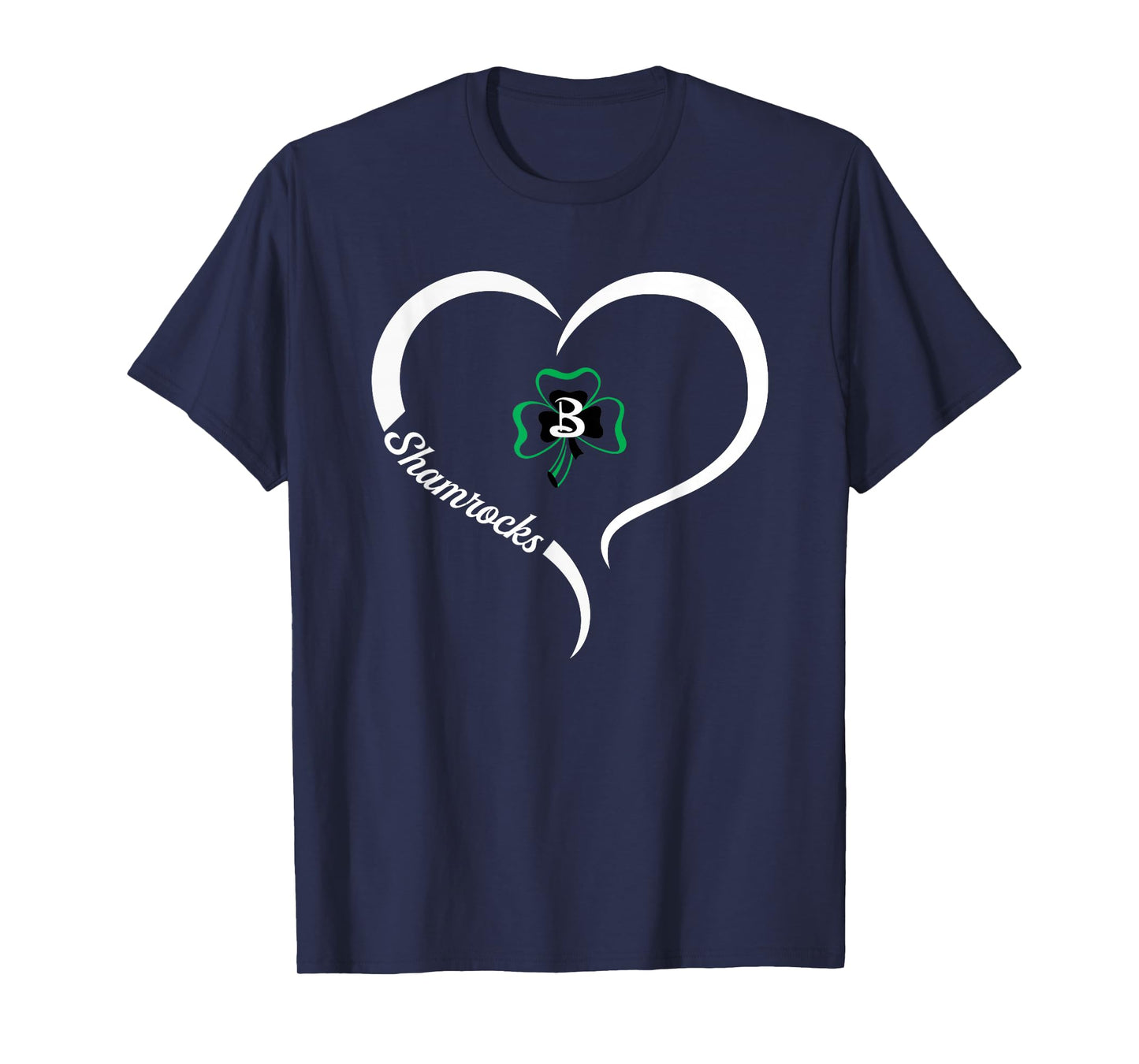 Berrien Springs Shamrocks Logo Half Heart Slogan HS T-Shirt