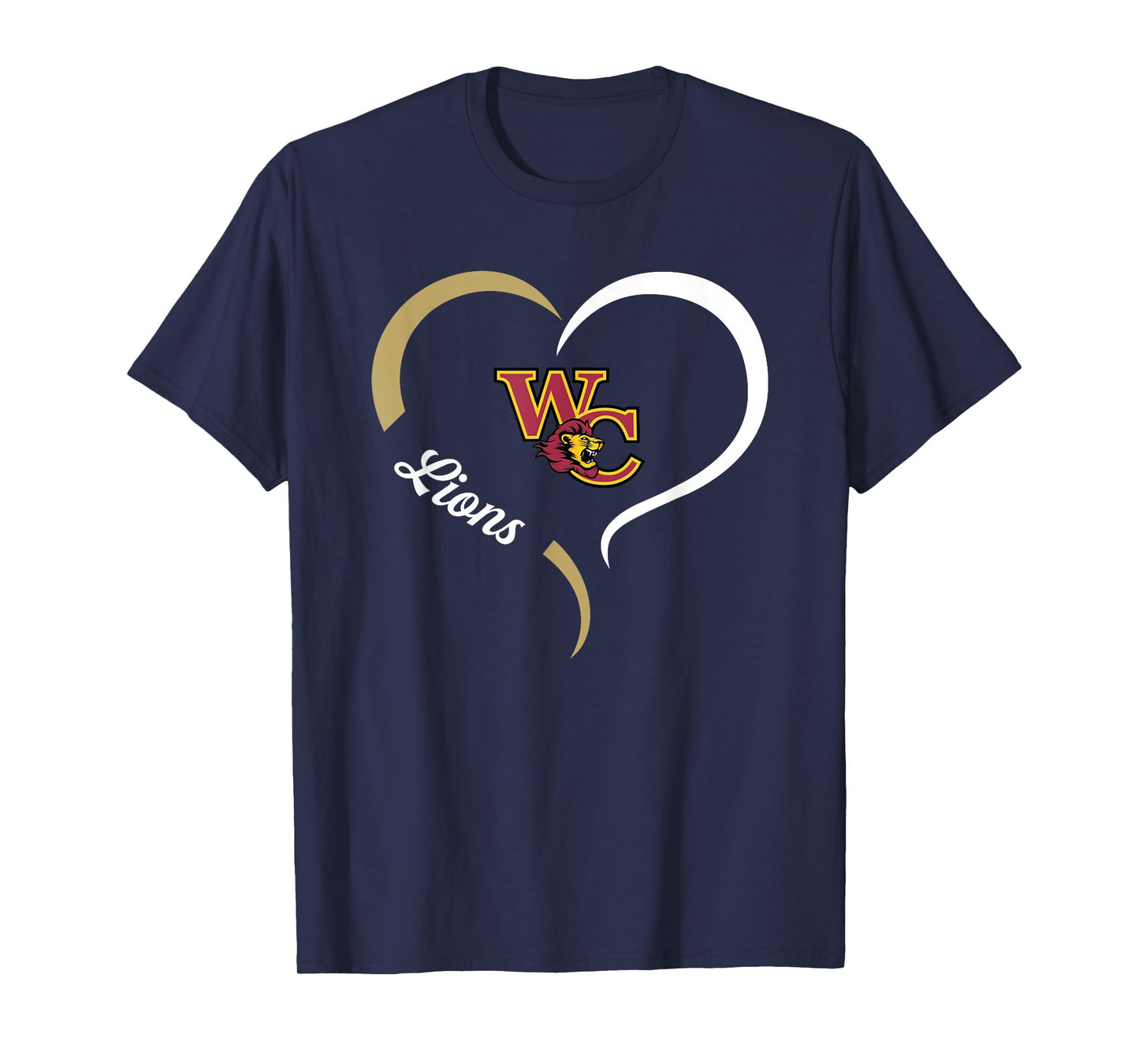 West Charlotte Lions Logo Half Heart Slogan HS T-Shirt