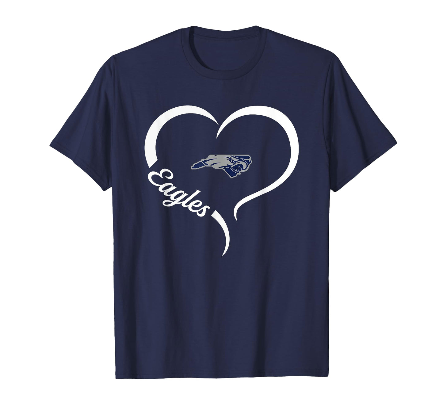 East Forsyth Eagles Logo Half Heart Slogan HS T-Shirt