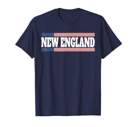 New England USA Flag Patriotic State Varsity New England T-Shirt