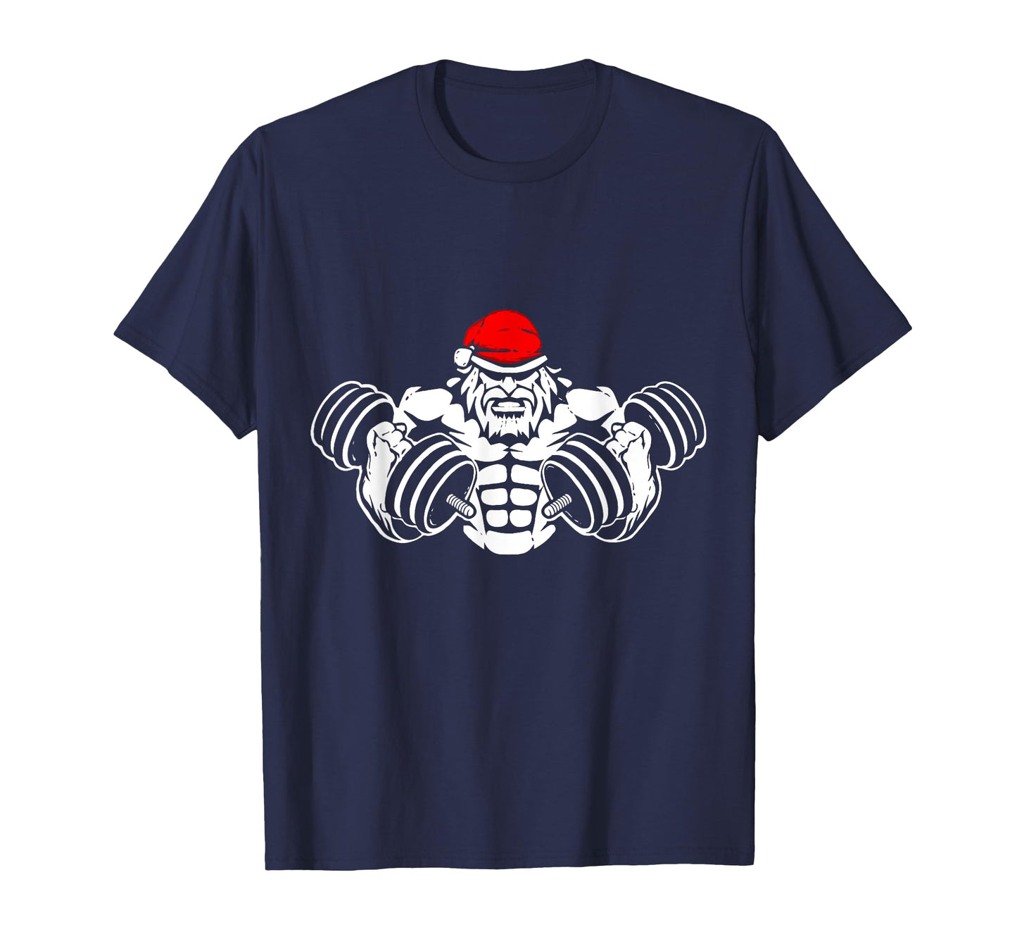 Funny Christmas Santa T-Shirt - Workout Gym Rat Xmas Humor T-Shirt