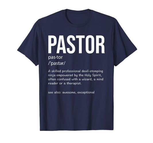 Cool Religious Lutheran Husband Wife Humor Lovers Funny Pastor Definition Christian Preachers Men Women T-Shirt