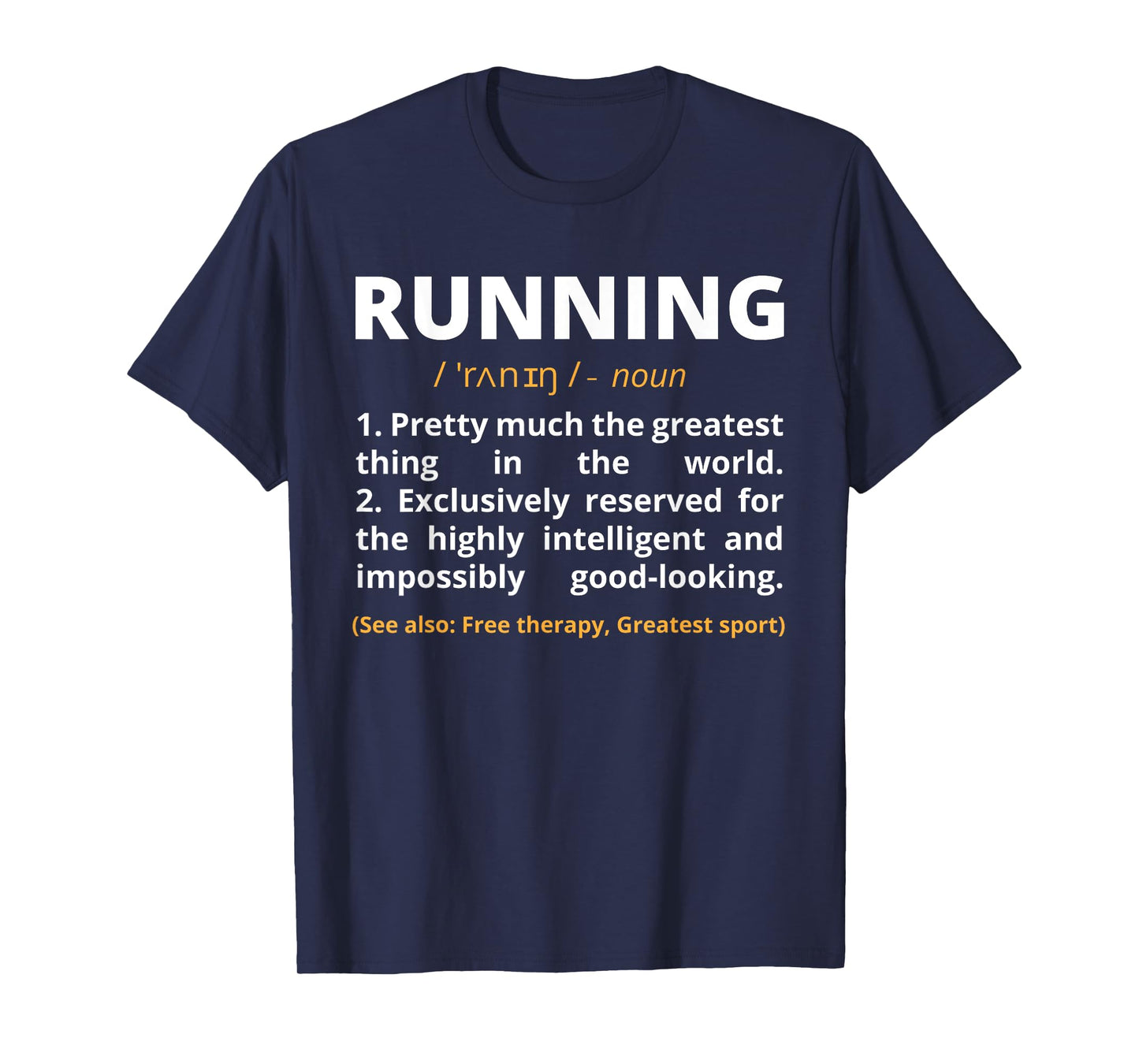 Funny Marathon Running Apparel Unisex-Adults Black Small Classic Fit Short Sleeve Cotton Polyester T-Shirt Running Definition Noun Track Field Gift Coach T-Shirt