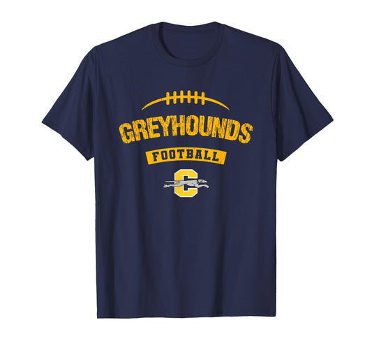 Carmel Greyhounds Logo Football Distressed HS T-Shirt