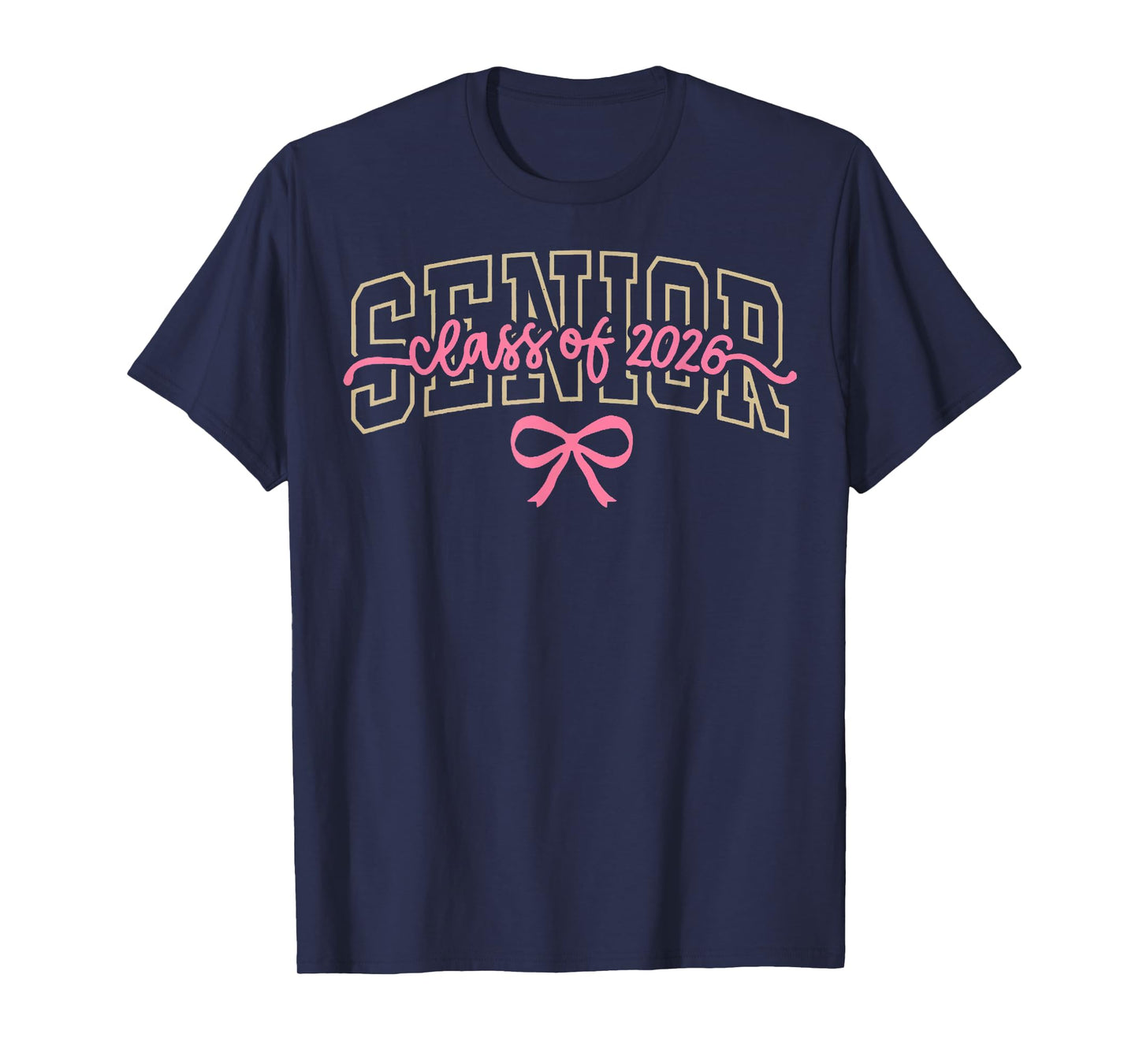 Class of 2026 Pink Coquette Bow Cap Senior 2026 Graduation T-Shirt