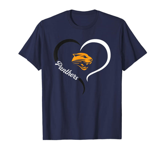 Powell Panthers Logo Half Heart Slogan HS T-Shirt