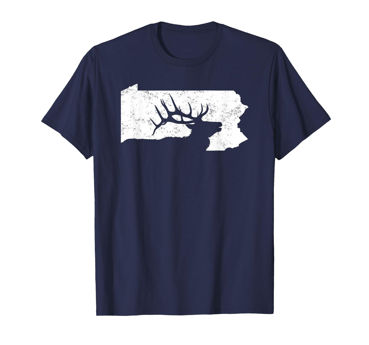 Pennsylvania Elk Hunting Shirt - Bull Elk PA State Shape T-Shirt