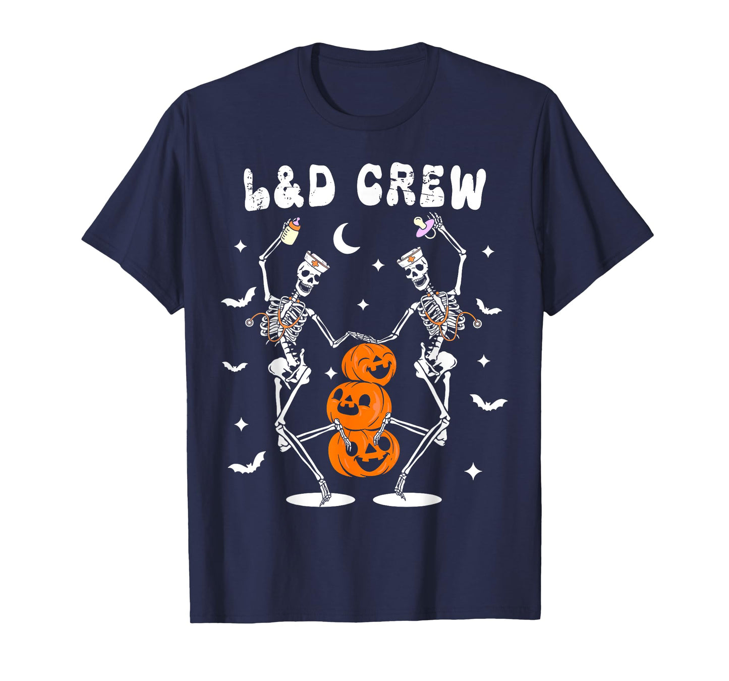 Labor And Delivery Crew Nurse Skeleton Dancing Halloween T-Shirt