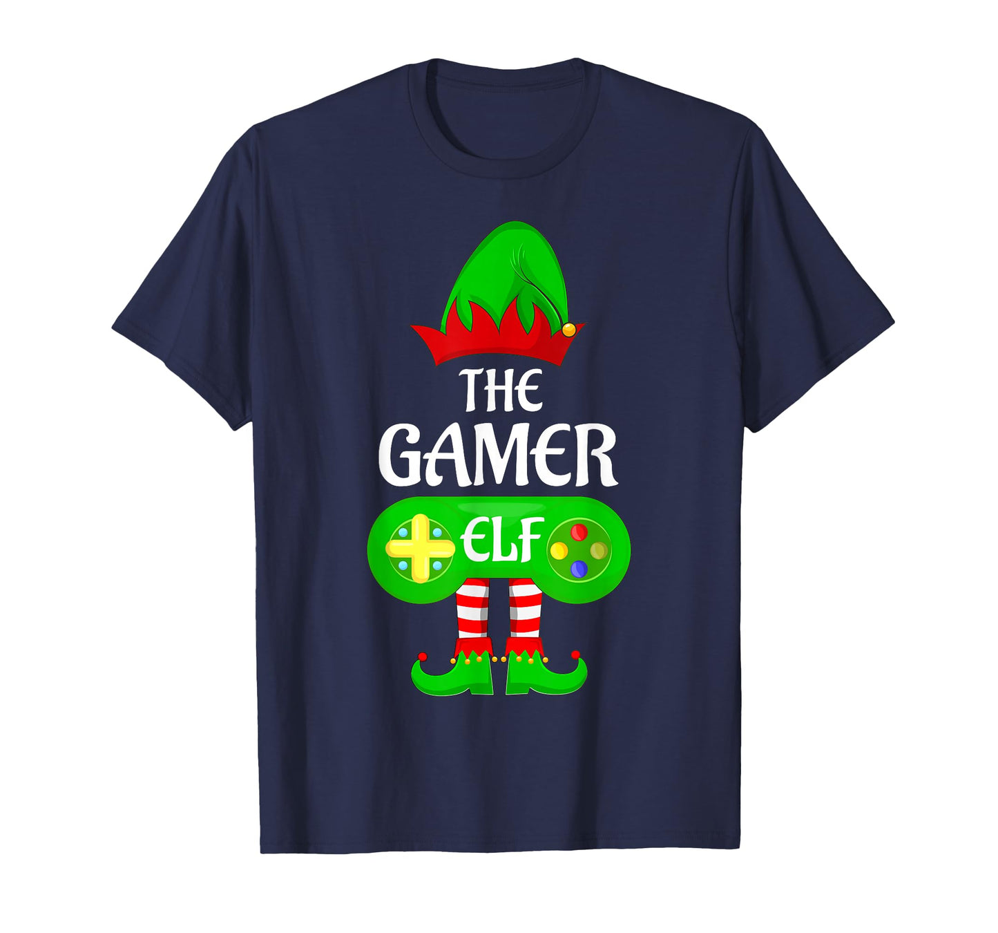 Gamer Elf Christmas Family Video Gaming Elf Squad Xmas T-Shirt