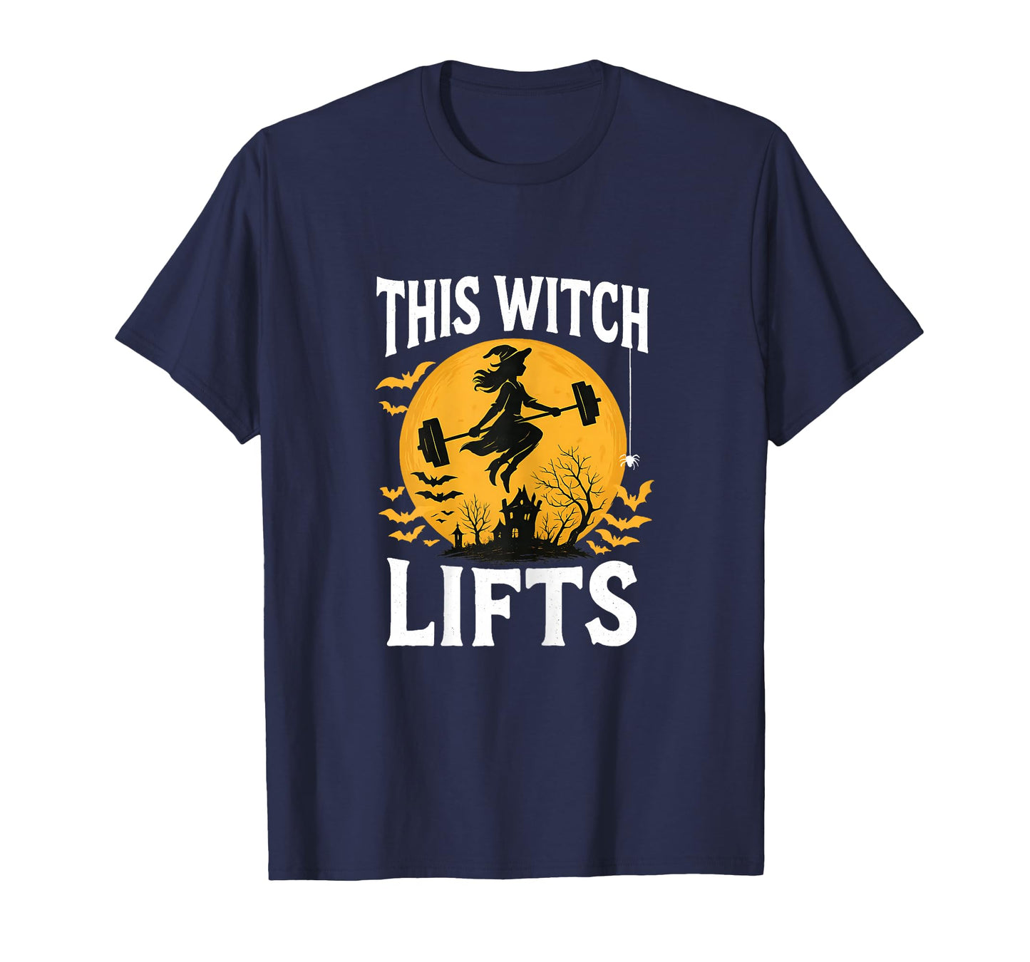 Witch Lifting Barbell Strong Halloween Fitness Gym T-Shirt