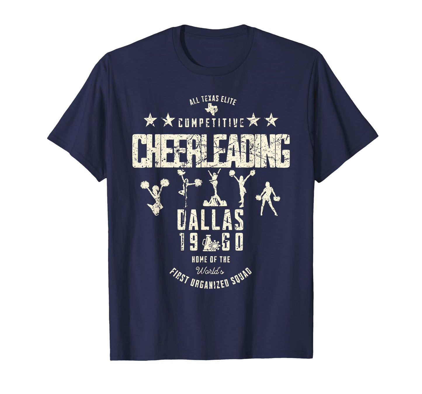 All Texas Elite Competitive Cheerleading Dallas 1960 Vintage T-Shirt