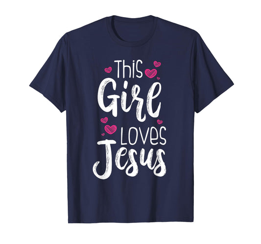 This Girl Loves Jesus Gift For Christian Teen Kid Cool Women T-Shirt